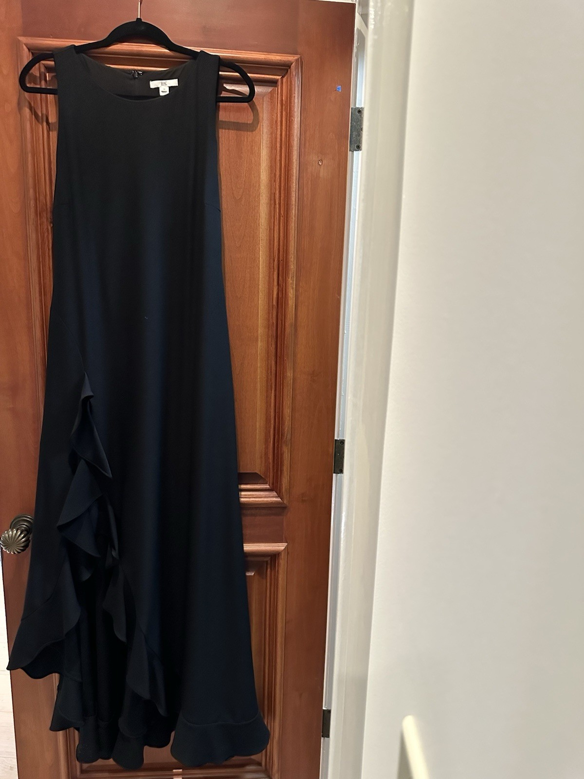 Zac Posen Black Long Evening Dress Size 10 Sleeveless Gown Party Wedding Prom