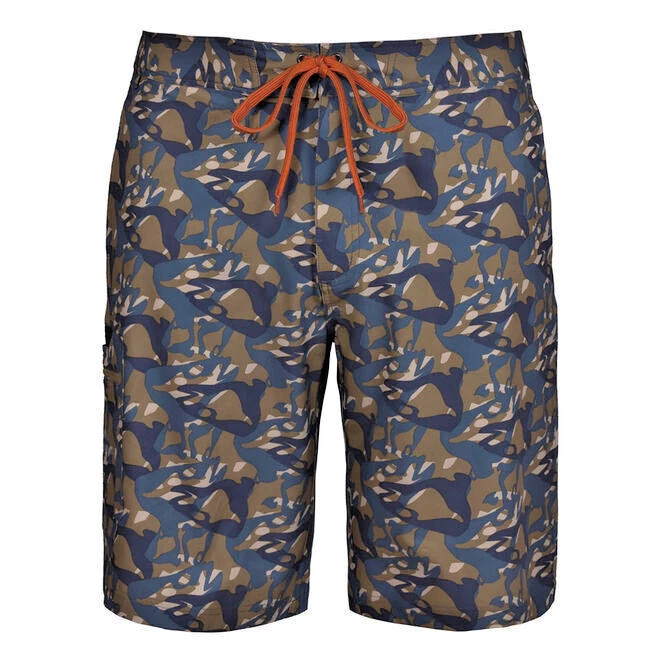 GRUNDENS Board Shorts - Fish Head Butternut Camo UPF 50 Quick Dry