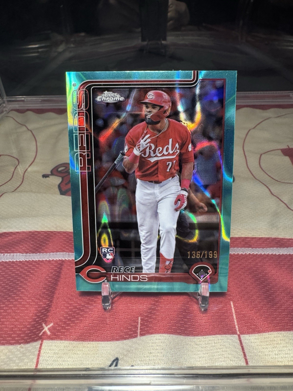 2025 Topps Chrome - Rece Hinds #253 Aqua Raywave Refractor /199 (RC)