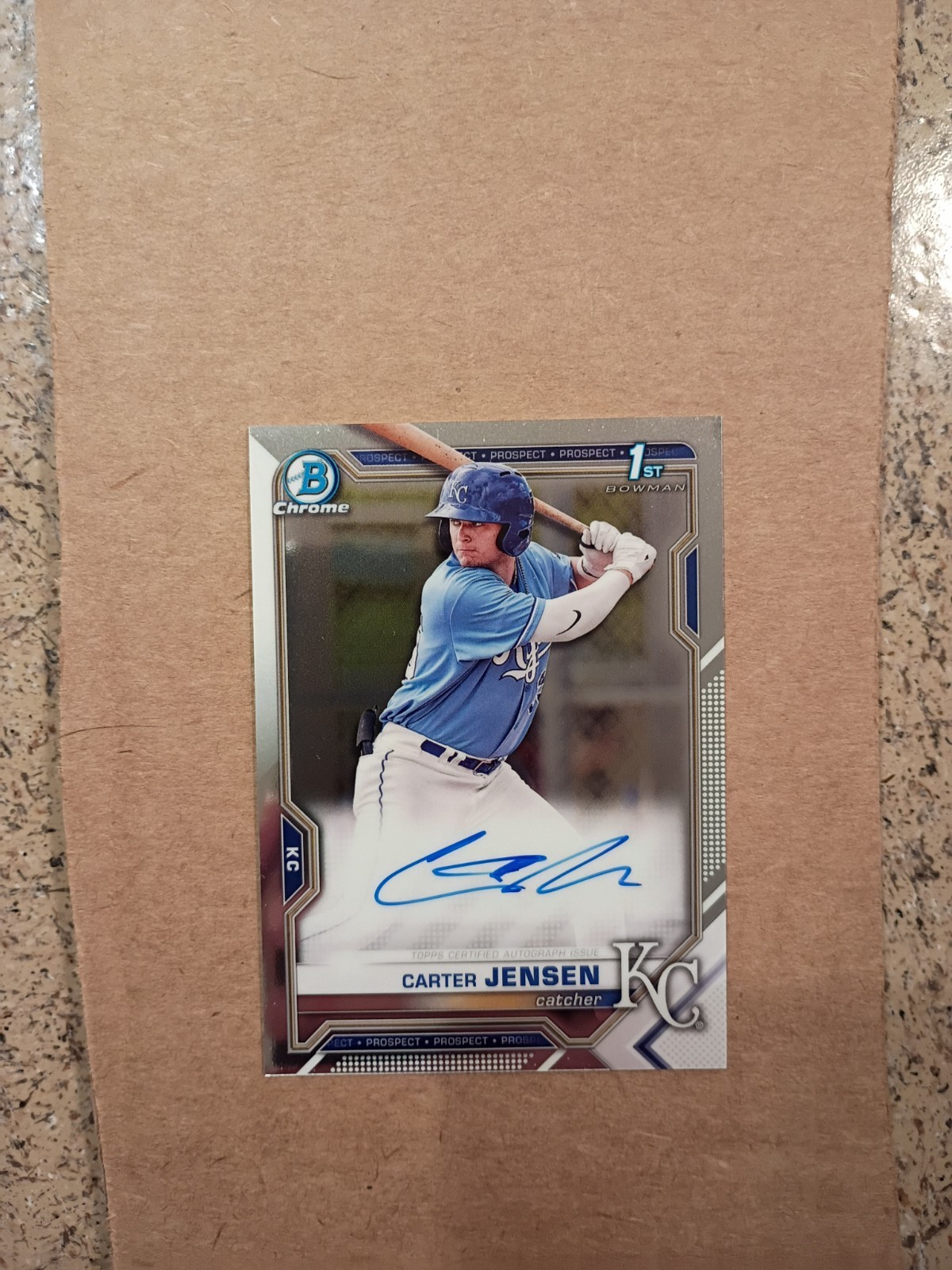 2021 Bowman Chrome Carter Jensen 1st Bowman Auto Royals Prospect Autograph