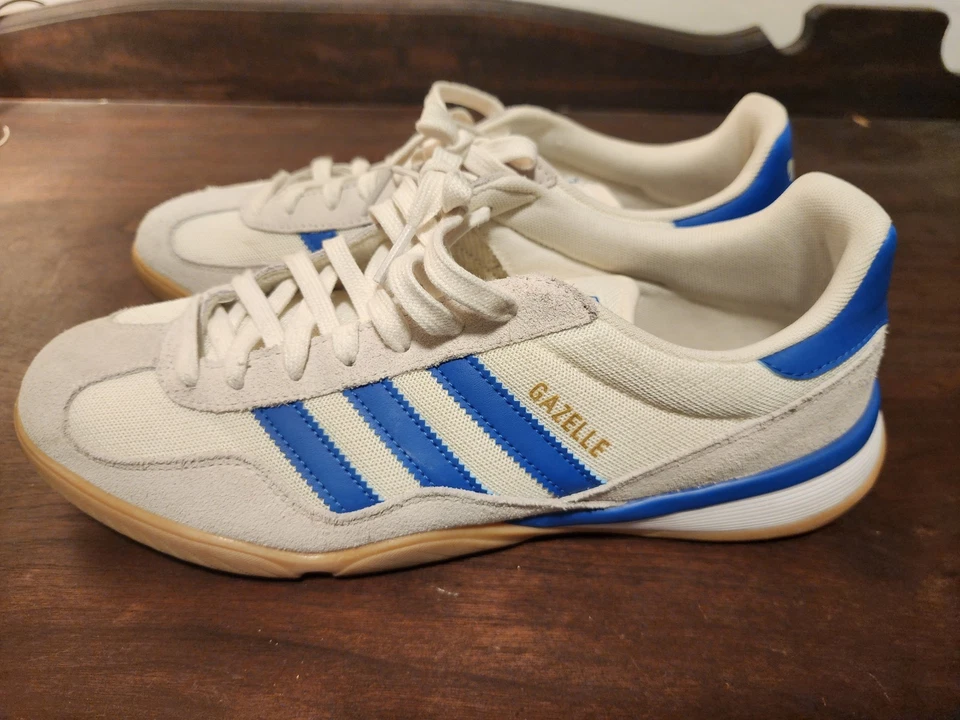Adidas Gazelle Men's Sneakers - Cream and Blue - Image 3 of 4