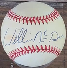 WILLIE MCGEE SIGNED ONL COLEMAN BASEBALL CARDINALS A'S GIANTS