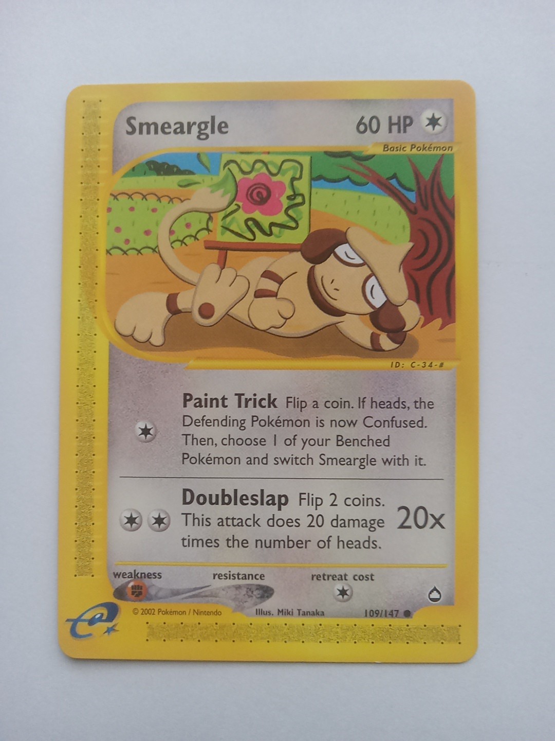 Smeargle 109/147 Common Aquapolis Pokémon NM Unplayed Free Ship!
