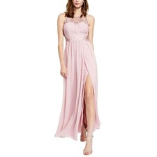 City Studios Juniors' Embellished Illusion Tulip Gown Pink Maxi Dress Size 5