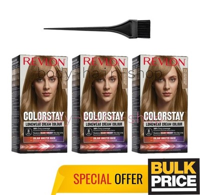 Revlon ColorStay 7.3 Dunkel Goldblonde Haarfarbe Creme 3er Pack Vegan Permanent