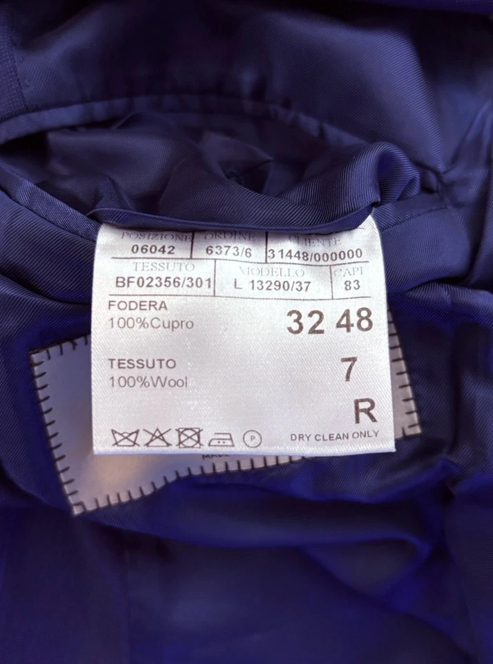 CANALI 1934 Mens Sport Coat Modern Blue Check Dual Vent US 36R  READ DESCRIPTION - Image 3 of 4