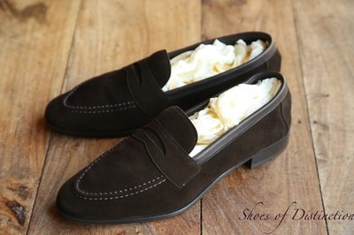 Joseph Cheaney Tori Brown Suede Shoes Penny Loafers Men's UK 6 EU 40 US 7