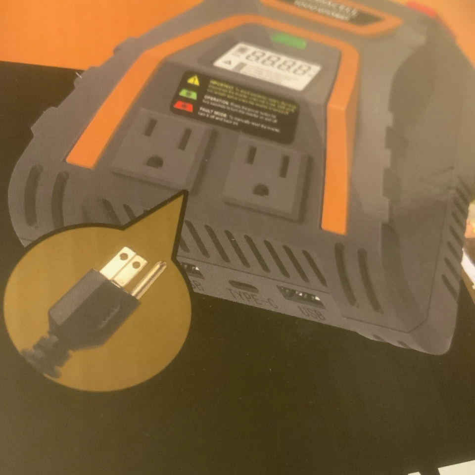 Duracell 1000W High Power Inverter Continuous Power DR 1000INVC  w/ + & - Cables - Image 2 of 4