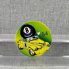 VTG Pogs Milk Caps Tazos Board Pad Mat Slam It Retro 8 Eight Ball VW Beetle 90s