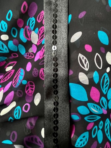 BNWT Jasper Conran detailed black print chiffon top with scattered sequins UK 14 - Picture 8 of 9