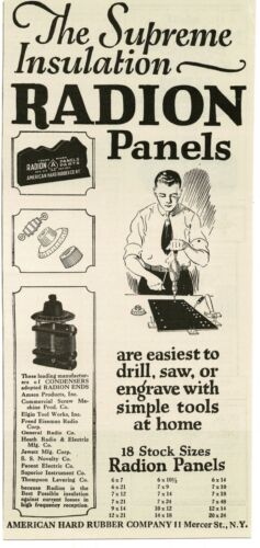 1924 Radion Radio Panels Parts breadboards Vintage Print Ad - Imagen 1 de 1