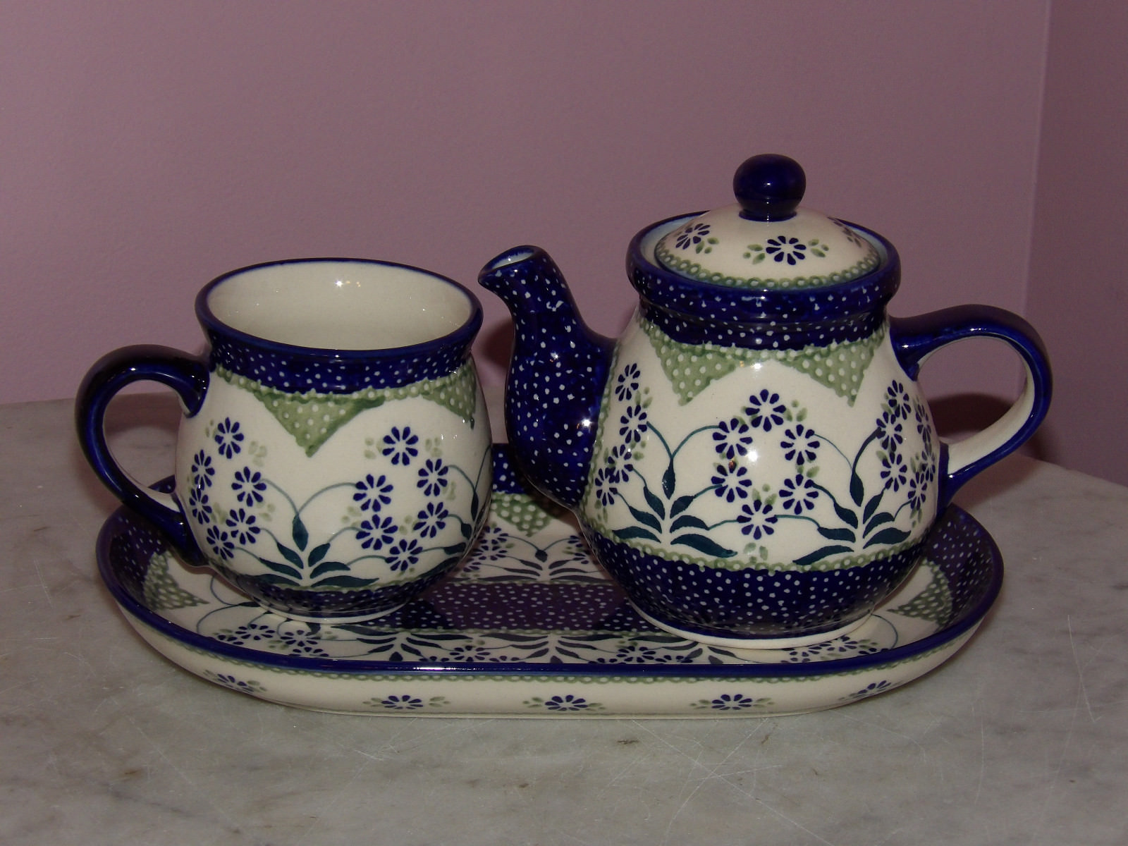 Polish Pottery TeaforOne Tea set! UNIKAT Signature Exclusive Cyndia