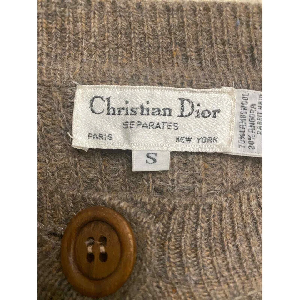 Suéter largo Christian Dior marrón gris a rayas talla S Foto 2 de 4