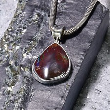 Boulder Opal Anhänger, 925er Silber, Edelsteinanhänger (13961), Edelsteinschmuck