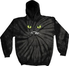 Halloween Hoodie Black Cat Tie Dye Hoody