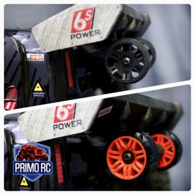Set of Wheelie bar Tires and Wheels fits Arrma Outcast Notorious Kraton 6s Arma