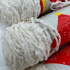 13 skeins Vintage Berroco Kandy Cotton / Nylon / Acrylic Yarn Boucle White