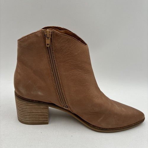 Lucky Brand COSMIO Brown Leather Pointed Toe Side Zip Western Bootie, Size 8.5M - Picture 10 of 10
