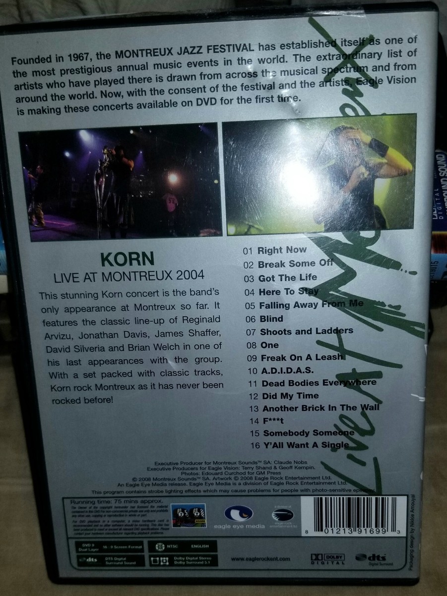Korn - Live At Montreux 2004 (DVD, 2008)📀 DISC IN VERY GOOD COND