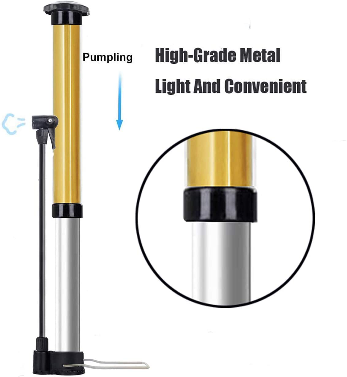 Portable Ball Pump Inflator Kit With Needle Nozzle 7set UK Stock for