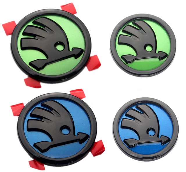 New Logo Front 90mm Hood +Rear 80mm Boot Trunk Emblem Badges Fit