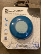 Brand New Blue Aconic Bluetooth Wireless Shower Speaker New In Package 3 1/4x2.5