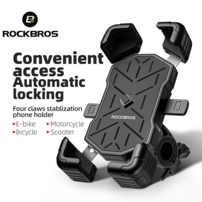 ROCKBROS Bike Phone Holder 360° Rotation Motorcycle Quick Release Phone Mount