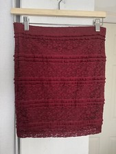 NWOT Forever 21 Women Mini Skirt Size Medium Maroon Ruffled Lace