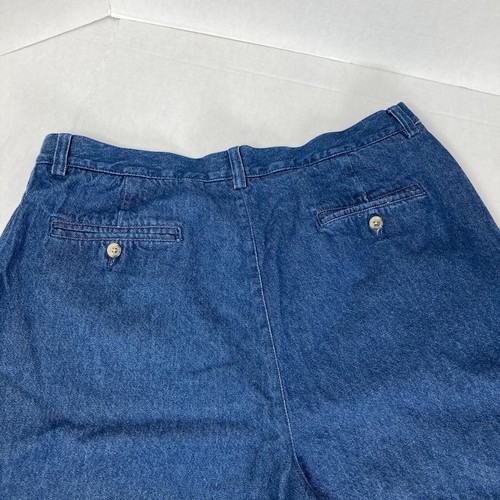 John Ashford Mens Pleated Front Denim Shorts Size 38 Actual Size 36 Blue - Picture 6 of 9