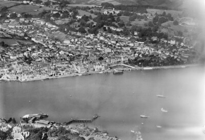 The harbour town and surrounding countryside Dartmouth 1930 England OLD PHOTO