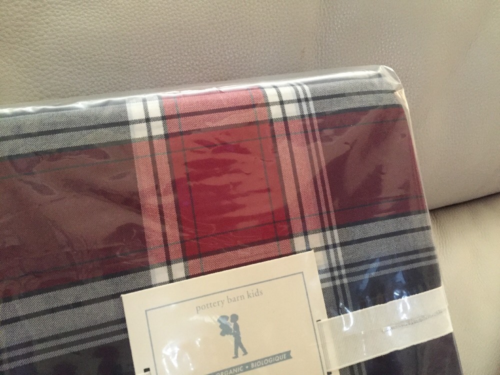 1 Pottery Barn Red Plaid Standard Sham New Red Arena Christmas Holiday