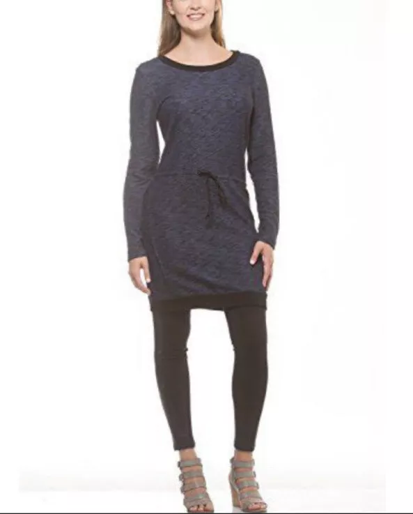 Converse One Star Womens Blue Knit Long Sleeve Sweater Shirt Dress