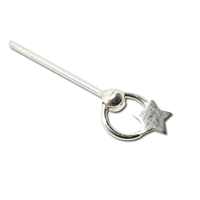 Stern Nasenstecker Silber 3,5 Mm Moving Star Ring 22 G (0 6 Mm) Gerade L Biegbar