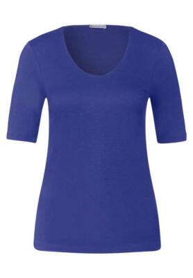 Street One Basic short Sleeve Shirt Palmira Intense Royal Blue