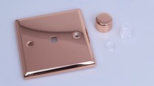 Varilight Matrix 1-Gang Single Plate Unpopulated Dimmer Kit. Polished Copper
