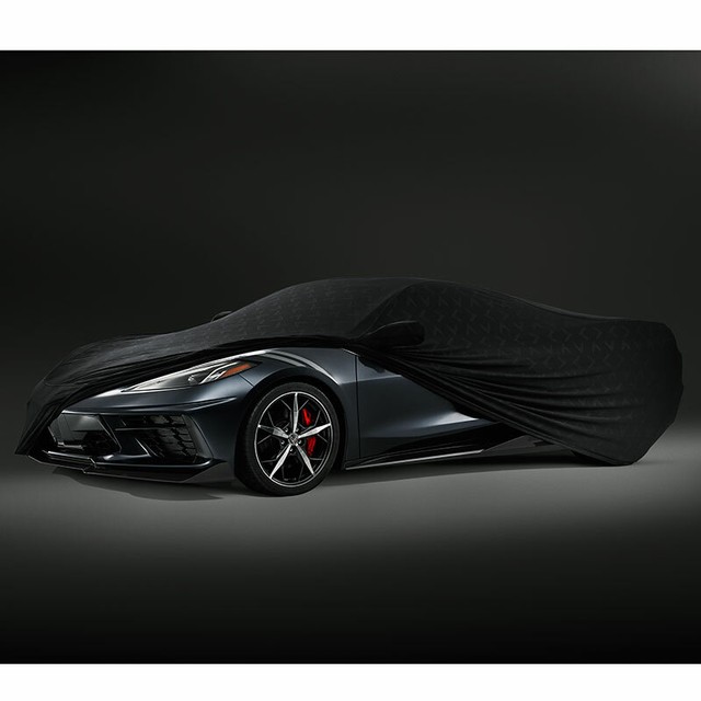 2020 Chevrolet Corvette C8 Indoor Car Cover 84865965 Black w/ Crossed