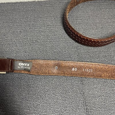 Onyx Brighton  
Logan Golf Laced Taper Belt ONYX By BRIGHTON Brown Leather Logan Golf Laced Taper Belt  main image 3