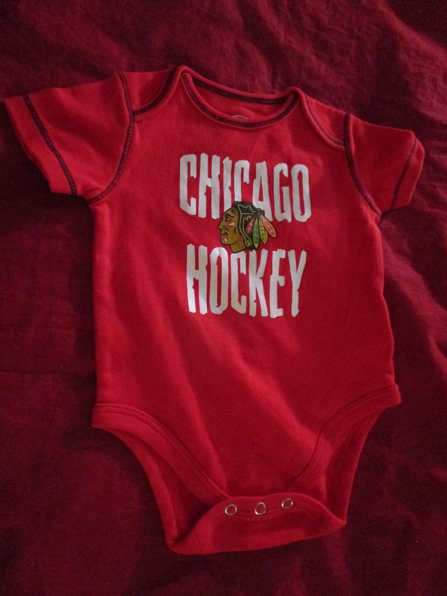 Chicago Blackhawks Creeper Hockey Body Red Infant Baby Outfit Size 3-6  months