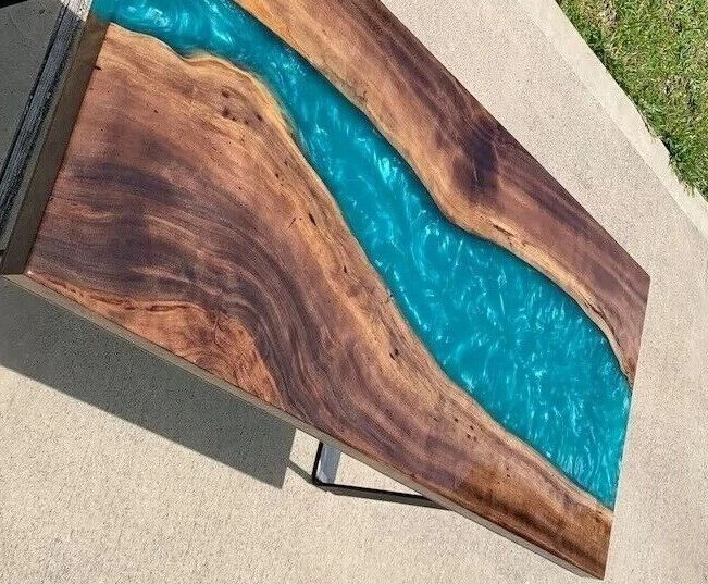 Epoxy Table Top, Resin River Table , Wooden Coffee Table, Home Decor - Image 2 of 4