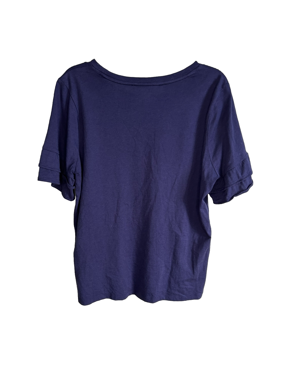 Michael Kors Medium Solid Blue Blouse With Ruffles - image 4