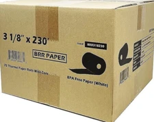 3 1/8" x 230' THERMAL PRINTER PAPER POS CASH REGISTER ROLLS PAPER BPA 75 ROLLS