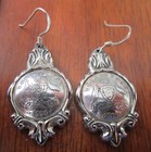 ANTIQUE  SOUVENIR SPOONS REPURPOSED INTO EARINGS. " 1935 AUSTRALIAN THREEPECE "