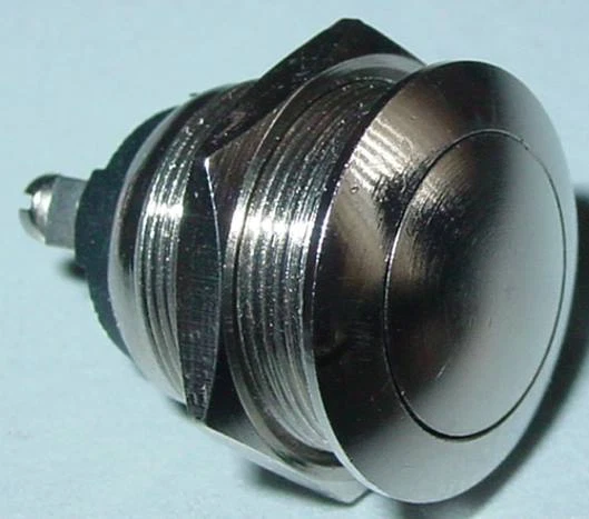 UNI 19mm Drucktaster, Klingeltaster, Taster Edelstahl, 1 x Schliesser, S65S