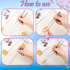 5 Pairs Adult Training Chopsticks Trainers Reusable Chopsticks with Clips Tra...