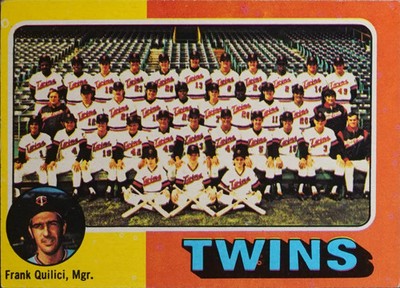 1975 Topps Mini #443 Minnesota Twins / Frank Quilici TC, MGR, CL, UER EX
