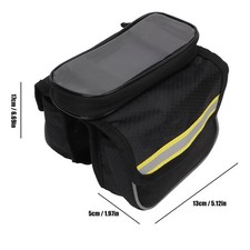 (Yellow)Bike Frame Bag 600D Nylon Fabric Sensitive TPU Film Reflective Tape LW