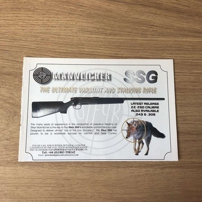 GUNS137 MAGAZINE ADVERT 6X9 MANNLICHER SSG VARMINT & STALKING RIFLE
