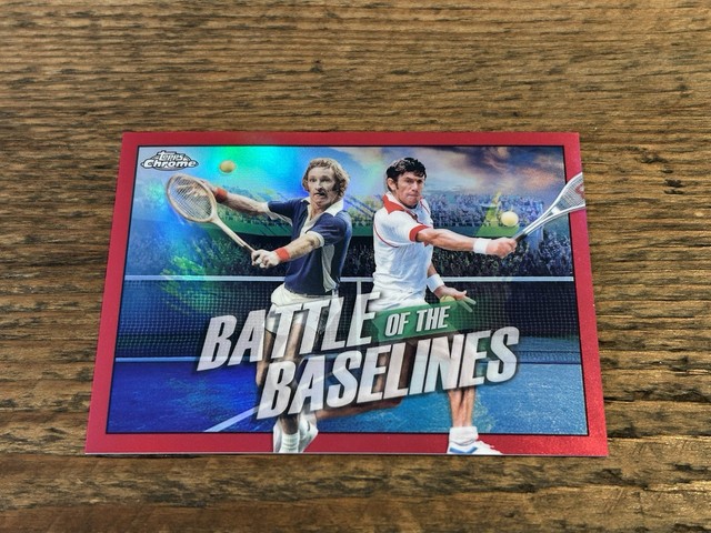 2021 Topps Chrome Battle of Baselines Red Refractor Ken Rosewall/Rod Laver /5