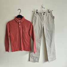 EUC crewcuts long sleeve polo shirt and NWT Gap khaki pants, both size 10.