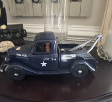 Beam's Police Tow Truck Advertising Decanter Blue & White Distillery Theme